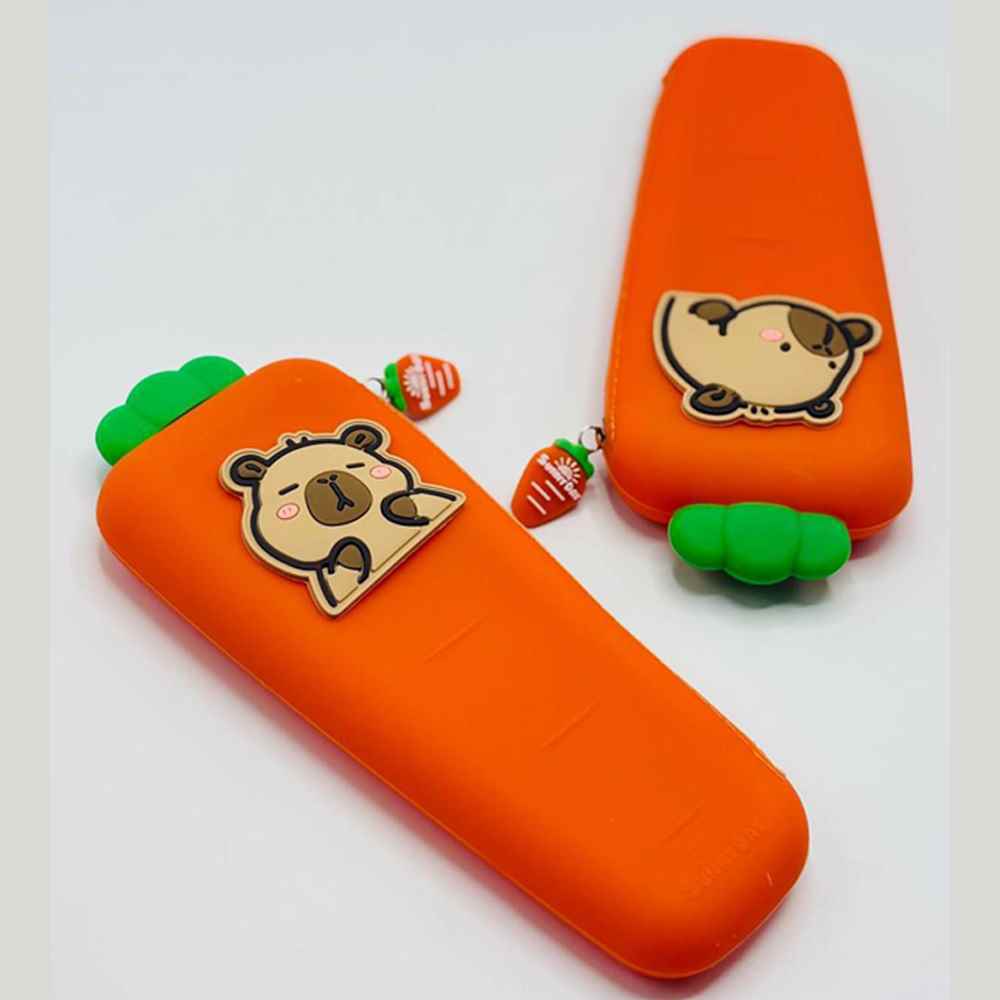 جامدادی تک زیپ سیلیکونی  هویج SUNNY DAY طرح لبوبو و کرومی کد1001